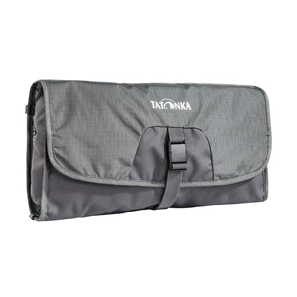 Tatonka Travelcare Toiletry Bag - Flat Hanging Wash Bag with Compartments and Mirror - 32 x 17 x 4 cm (Titanium Grey)