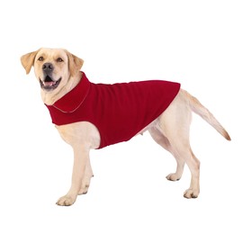 Fleece Dog Coat Reflective Cold Weather Dog Jacket Apparel for Extra Large to Small Pets(Red,2XL)