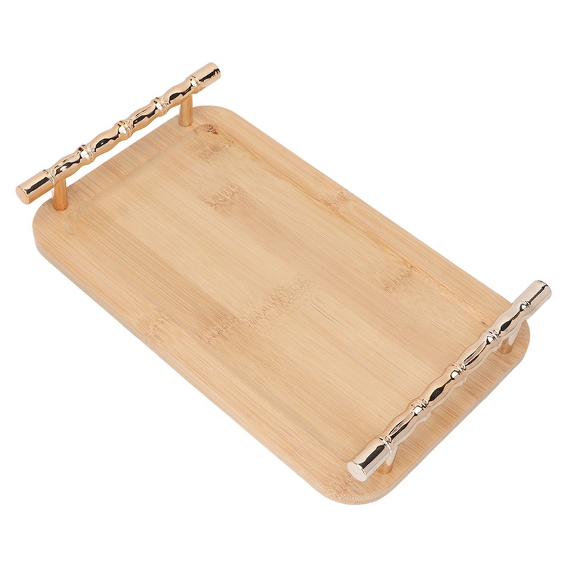 Bamboo Serving Tray with 2 Handle Eco Friendly Multipurpose Rectangular