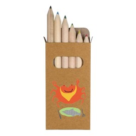 Azeeda 6 x 'Mr Crab Is Dining Out' Short 85mm Pencils/Coloured Pencil Set (PE00063594)