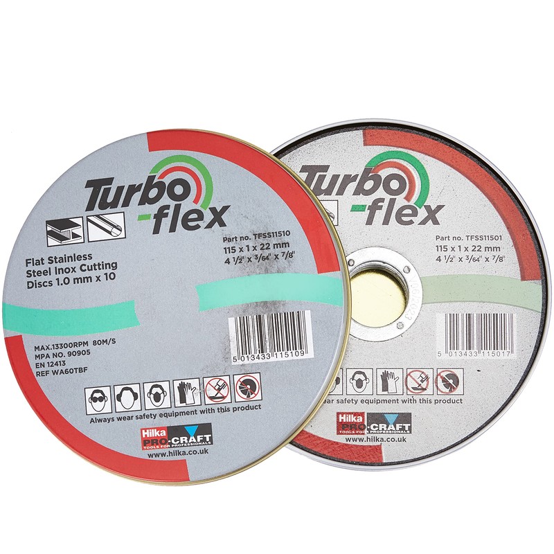 Hilka TFSS11510 115mm Turbo-Flex Stainless Steel Cutting Disc