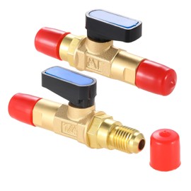 Mtsooning 2PCS Air Conditioner Ball Valve Adapter,Brass Refrigeration Ball Valve Connector Male Thread G1/4 Inch for Adding Liquid and Fluorine to Air Conditioners,Low Loss Fittings HVAC