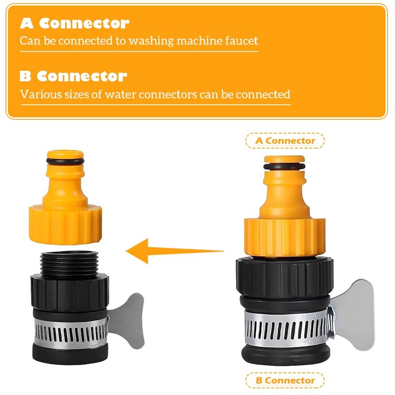 Adjustable Hose Tap Connector,14-17mm Universal Fit for Garden, Kitchen &