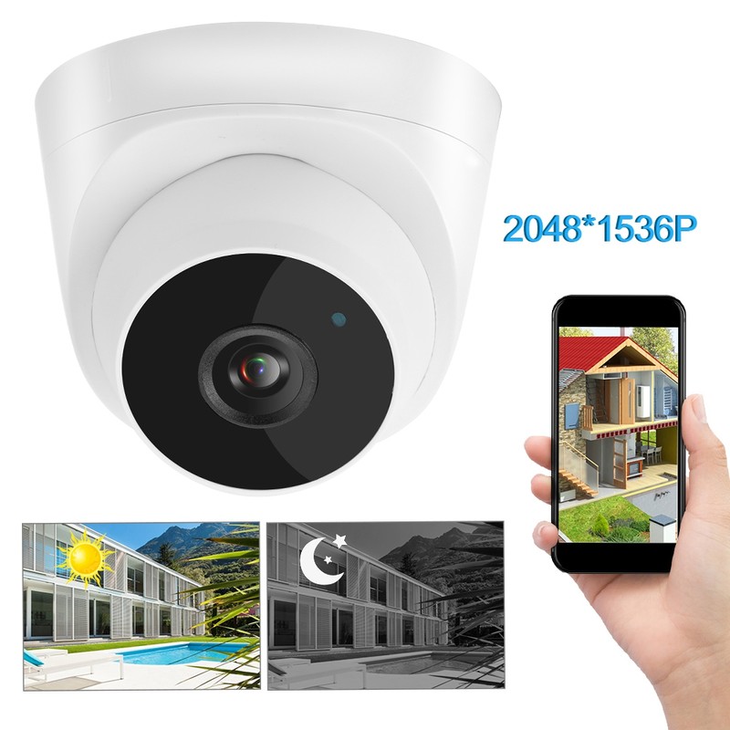 Household White Infrared IR Smart Camera Home Monitoring Device 2048*1536P
