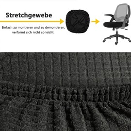 FYTXSZ Chair Cover for Office Chair Seat, Elastic Cover for Desk Chair, Stretch Chair Cover, Removable, Washable, Protection Against Dust and Scratches (Black)