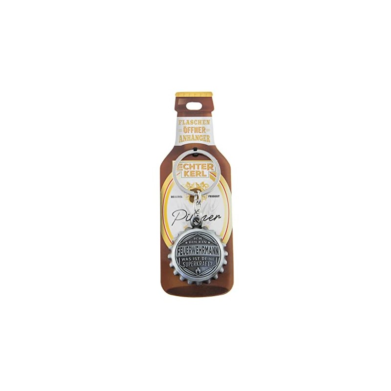 History Heraldry Real Guy Fireman Bottle Opener and Keyring with