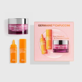 GERMAINE DE CAPUCCINI - Pack Pure Vitamin C & Timexpert Cream Anti-Falten-Creme | Timexpert Radiance C+ Pure Serum C10, 2 x 15 ml & Global Rich Timexpert Rides Faltencreme, 50 ml | trockene Haut