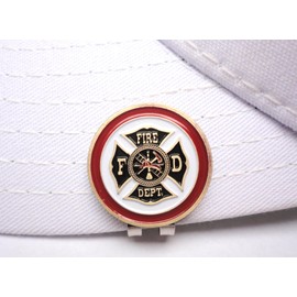 Fire & Police Department Double Sided Golf Ball Marker- Premium Golf Marker for Putting Green | Unique Golf Ball Marker for Men & Women – Ballmarker Golf Gift for Alignment & Style, 1" Wide
