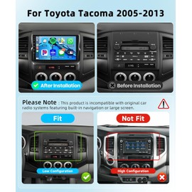 8 CORE 2G+64G Car Radio Stereo for Toyota Tacoma 2005-2013 with Wireless CarPlay/Android Auto,9 Inch 1280 * 720P IPS Touch Screen Android 13 GPS WiFi Bluetooth 32-Band DSP HD Backup Camera