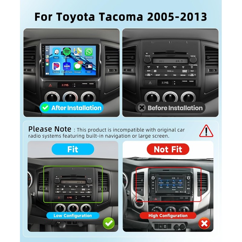 8 CORE 2G+64G Car Radio Stereo for Toyota Tacoma 2005-2013