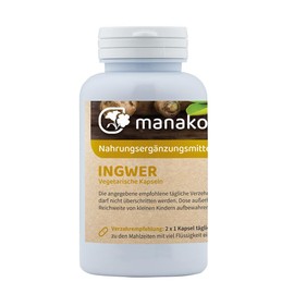 manako Ginger Vegetarian Capsules, 120 Capsules