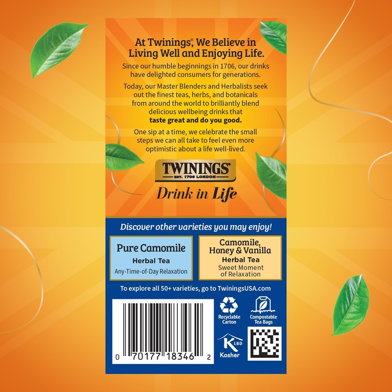 Twinings Nightly Calm Tea 20 Count Herbal Sleep Tea with