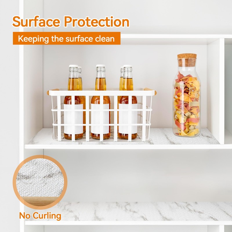 Shinlendid Shelf and Drawer Liner for Kitchen Cabinets Non-Adhesive, Strong
