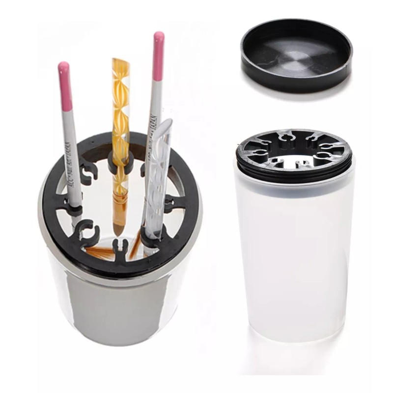 Xiaoya 2 Vaso Limpia Pinceles Uñas Acrilico Pintura Esmalte Gel