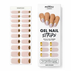 MOYOU LONDON Semi Cured Gel Nail Strips - 20 Pieces Salon Quality Manicure Gel Nail Wraps - Works with Any UV Nail Lamp - Easy to Apply - Subtle Opulence