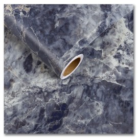 CRE8TIVE Navy Grey Cracked Marble Contact Paper for Kitchen Countertops 12"x80" Adhesive Matte Marble Wallpaper Peel and Stick Waterproof Granite Countertop Contact Paper for Bathroom Cabinets Drawers
