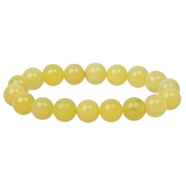 ELEDORO Stretch bracelet made of genuine gemstone beads 10 mm: for energy and harmony, Gemstone, Jade