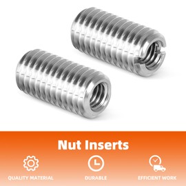 MewuDecor M6-1.0 Female to M8-1.25 Male Threaded Insert Reducing Nut 6mm, Insert Nut Screw Reducer Conversion, Stainless Steel, 10 PCS
