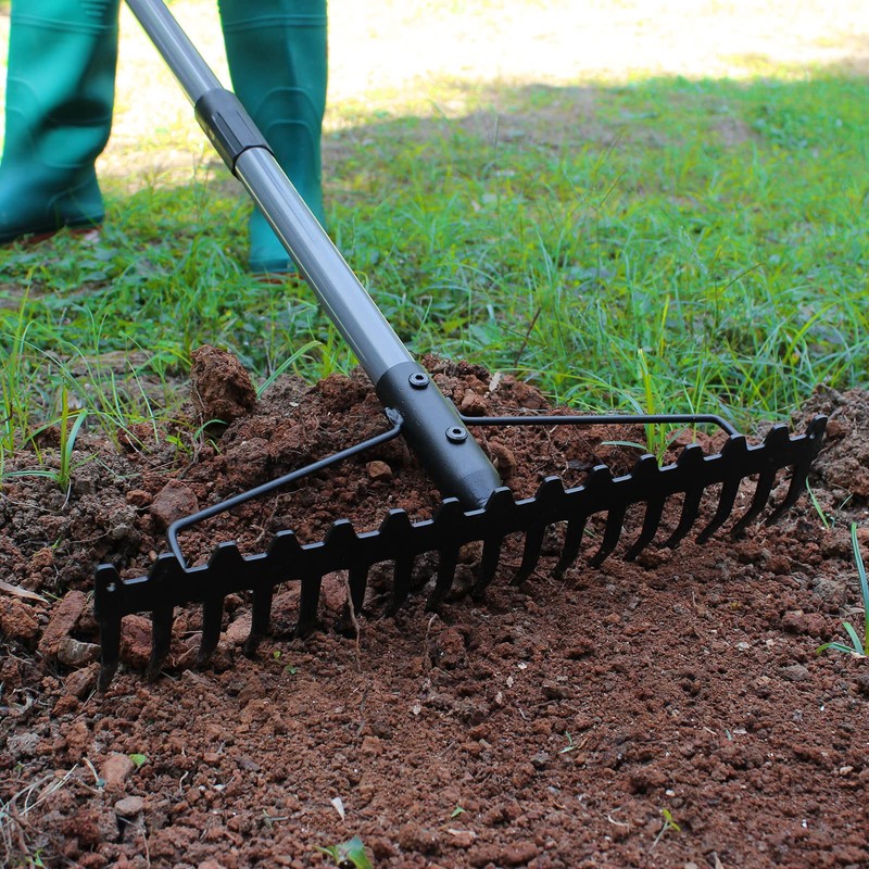 Walensee 5.4FT Bow Rake Heavy Duty Garden Rake with Stainless