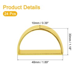 sourcing map 24Pcs D-shape Napkin Rings, Table Napkin Holders Serviette Buckles for Decoration Adornment Wedding Party, Gold