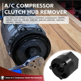 A/C Compressor Clutch Hub Remover Tool 20mm for Drive Hub of Denso Clutchless Compressors 5SE09C 5SE12C 5SEL12C 5SL12C 6SEL14C 6SEL16C 6SEU14C 6SEU16C 7SEU16C 7SEU17C