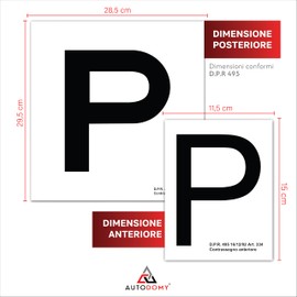 Autodomy P Beginner Magnetic Made of Vinyl Set of 2 | P Beginner for Car Easy and Quick Installation | P for Newly Approved Drivers | Letter P Beginner