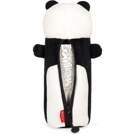 LEGAMI Super Soft Pencil Case and Erasable Gel Pens, Set of 5 Cute Animal Pens with Thermosensitive Ink + Plush Pencil Case, School Supplies for Girls, Boys, Kids and