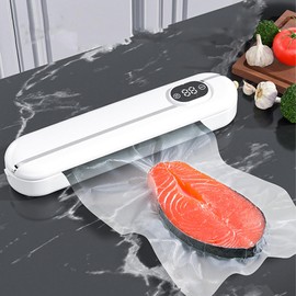 Vacuum Sealer for Food, Automatic Food Vacuum Sealer Machine, 5-in-1 Food Vacuum Sealer for Dry or Moist Foods with 10 Vacuum Bags