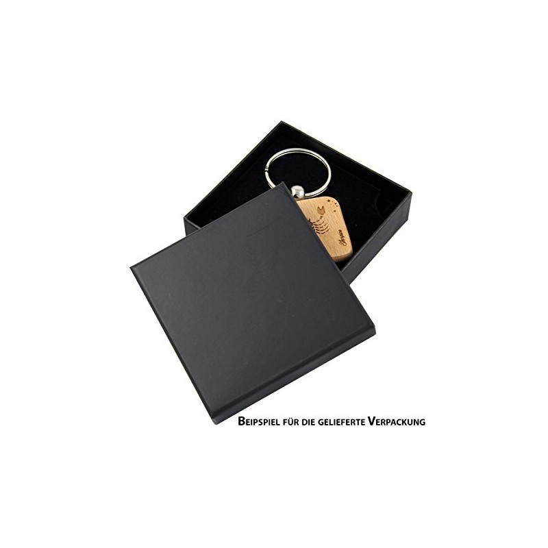Zodiac Sign Key Ring Made of Natural Wood with High-Quality
