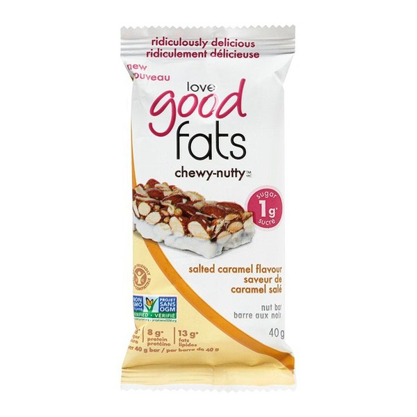 Love Good Fats Chewy Nutty Bar Salted Caramel 40g X