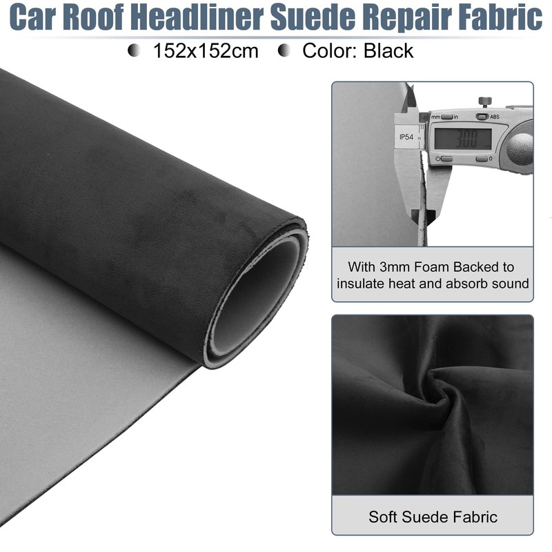 X AUTOHAUX Suede Headliner Fabric 60" Length x 60" Width