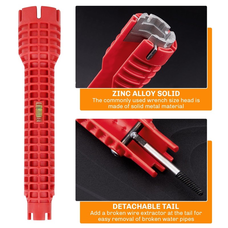 8 in 1 Faucet Wrench Tool, Water Pipe Wrench with