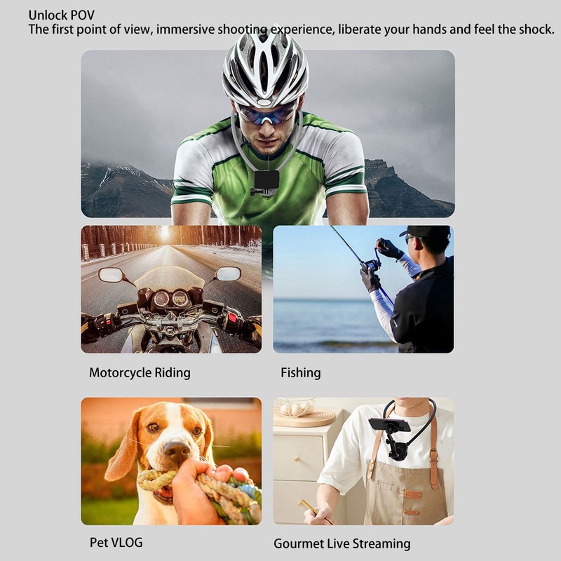 Phone Neck Holder Magnetic POV 360° Adjustable Anti Shaking Automatic