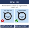 40 Pack Curtain Rings and Hooks, KissDate Black 36mm Hanging