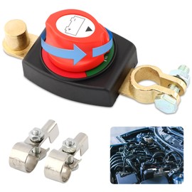 Top Post Battery Disconnect Switch, 12-24 V Battery Kill Switch Negative On/Off, 12V/300A, Heavy-Duty Top Post Batteries Switches for Cars, Vehicles, RVs, Boats(1 Pcs)