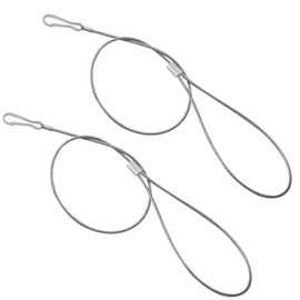 Biaungdo 2 Pcs Adjustable Gate Latch Cable Pull, Stainless Steel Gate Latch Pull String Fence Gate Opener Metal Pull Cord Latch Lock for Wooden Fences, Garden Backyard Gate Latch(Silver)