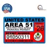 Egl Area 51 License Sticker Permit Funny Decal Bumper Alien