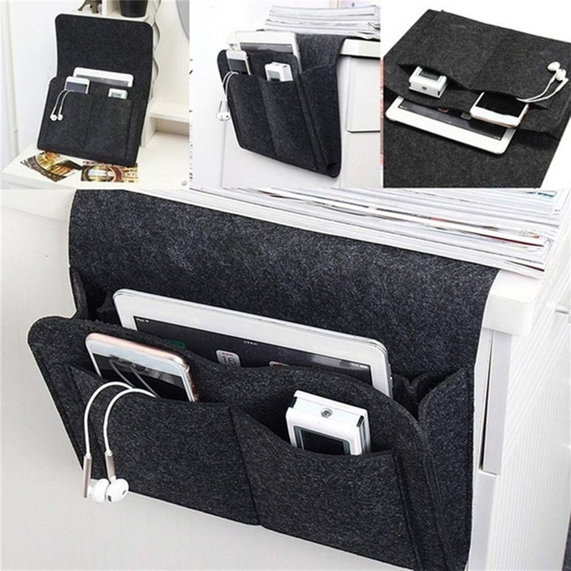 Bedside Felt Storage Bag, RIJAO Bedside Storage Pocket with Pockets