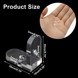 Piutouyar 20 Pack Acrylic L Brackets, Clear L-Shaped Corner Brace Decorative 90 Degree Right Angle Corner Brace Support Shelf Brackets