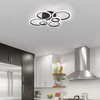 TEMINBU Modern LED Ceiling Light, Black 6 Rings Flush Mount