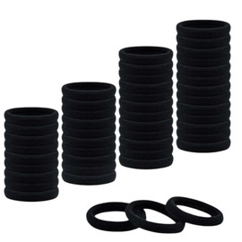 100 Ligas para Cabello Elásticas, Donas para el cabello, Bandas para Peinar sin Costuras, Algodón Suave y Duradero, para Coletas y Peinados, Accesorios para Mujeres y Niñas (Negro), sin daño