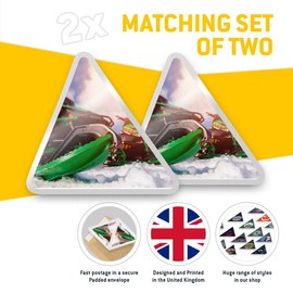 2 x Triangle Stickers 10 cm - Green Snowmobile Skidoo Snow 4x4 Fun Decals for Laptops,Tablets,Luggage,Scrap Booking,Fridges #15979