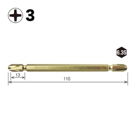 Vessel GM143110 Gold Double-ended Bit + 3 x 110 2 Pieces