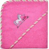 Wörner Kapuzenbadetuch "Pferd" Walk-Frottier pink Größe 100x100 cm