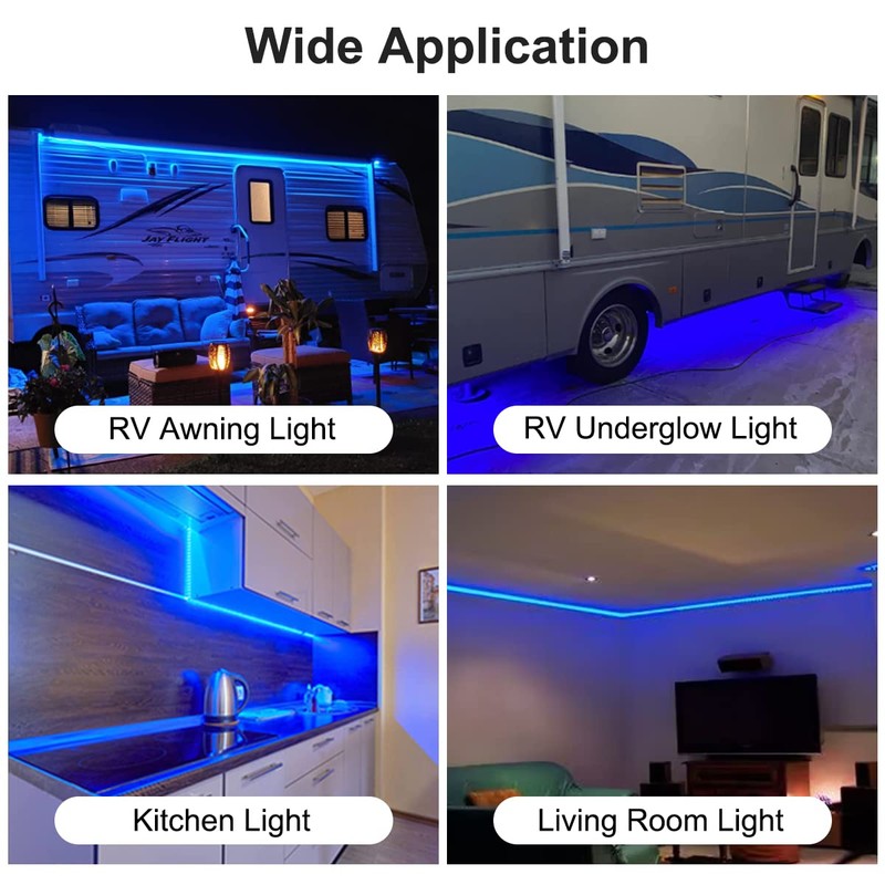 TEKSHINNY RV Underglow Led Light Kit, 12V 16.4FT RV Awning