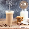 [100 Sets - 24 oz] Plastic Cups With Lids Clear