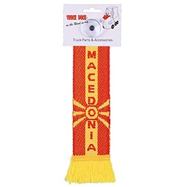 TRUCK DUCK® Truck Car Mini Scarf Macedonia Trucker woven Pennant Flag Window Decoration with Suction Cup