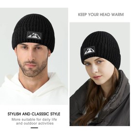 Men's Beanie Hat – Warm, Soft Knit Winter Hat – Comfortable, Stretchy, Non-Itchy, One Size Fits Most – Perfect for Cold Weather Charcoal Grey