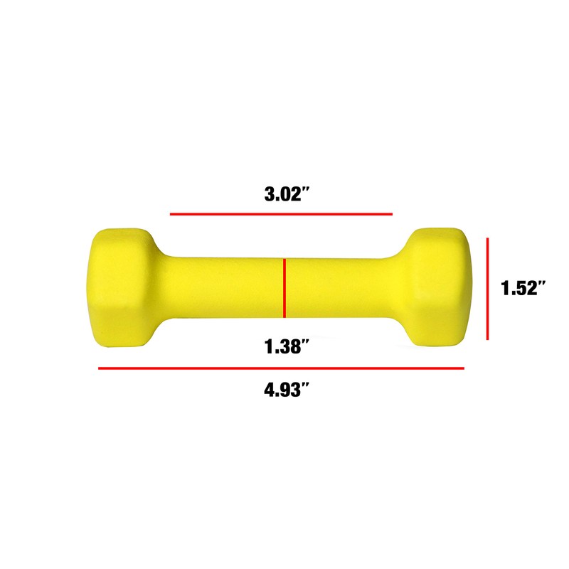 CAP Neoprene Dumbbell Weights, 1 lb Pair, Yellow