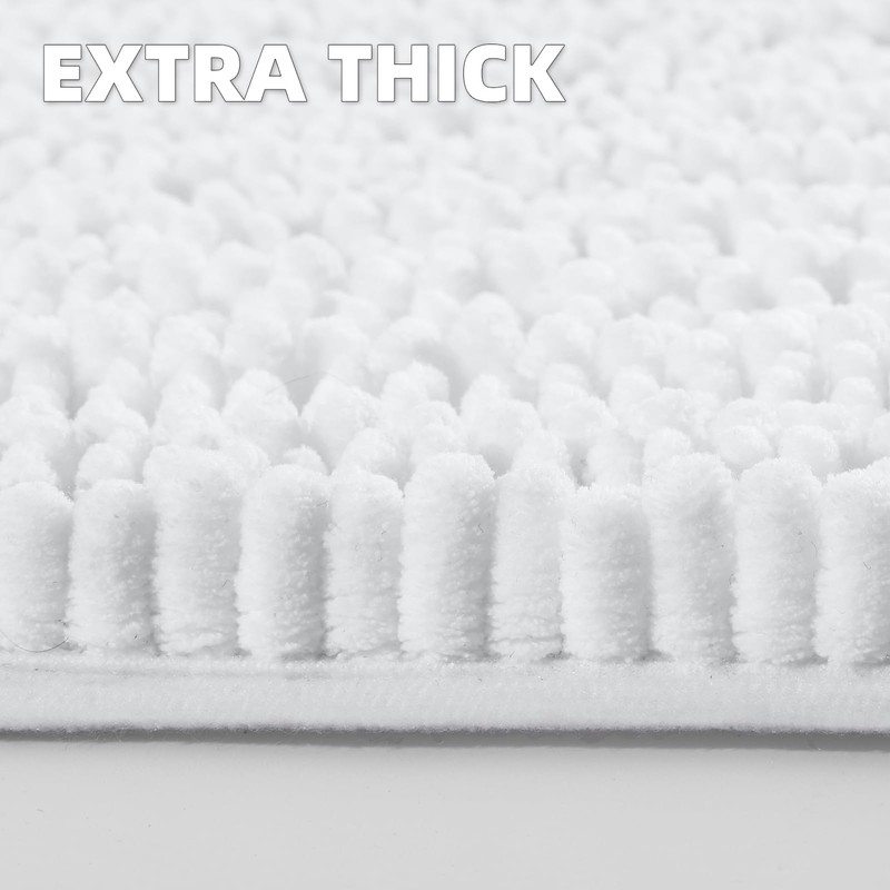 OLANLY Luxury Chenille Bath Mat, Extra Soft Thick Absorbent Shaggy